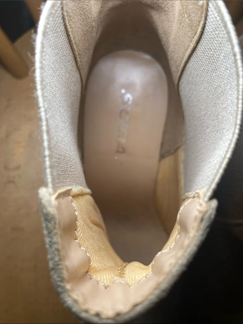 Soda Taupe Suede Ankle Booties with Elastic Side Panels